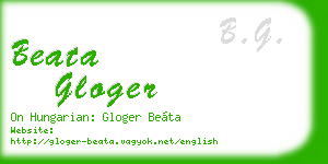 beata gloger business card